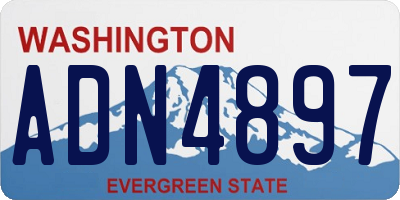 WA license plate ADN4897