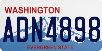 WA license plate ADN4898