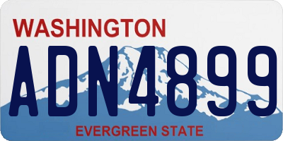 WA license plate ADN4899