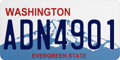 WA license plate ADN4901