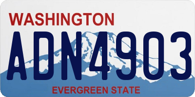 WA license plate ADN4903