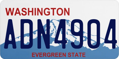 WA license plate ADN4904