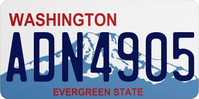 WA license plate ADN4905