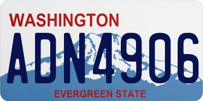 WA license plate ADN4906