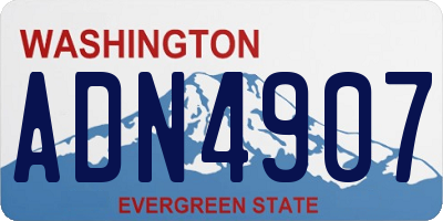 WA license plate ADN4907