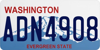 WA license plate ADN4908