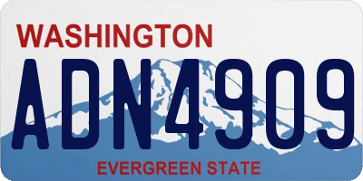 WA license plate ADN4909