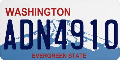 WA license plate ADN4910