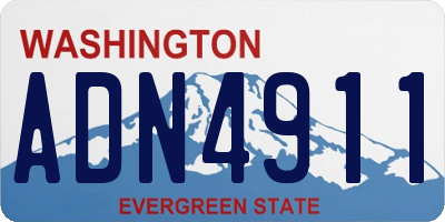 WA license plate ADN4911
