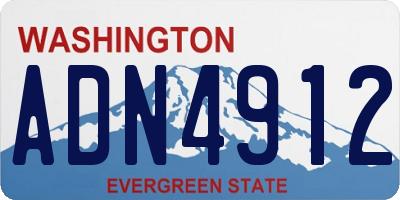 WA license plate ADN4912