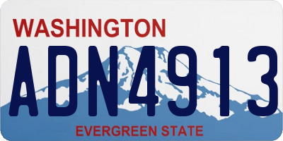 WA license plate ADN4913