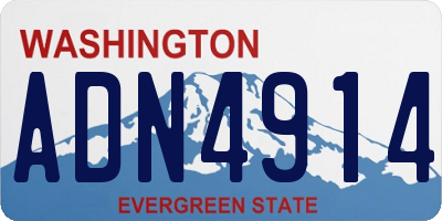 WA license plate ADN4914