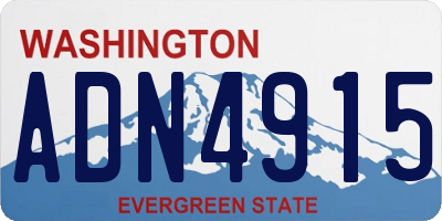 WA license plate ADN4915