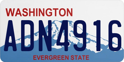 WA license plate ADN4916