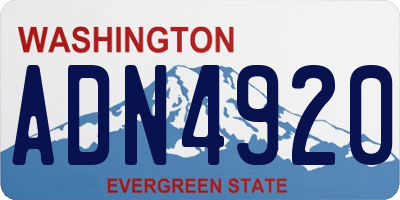 WA license plate ADN4920
