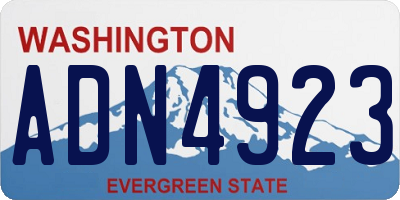 WA license plate ADN4923