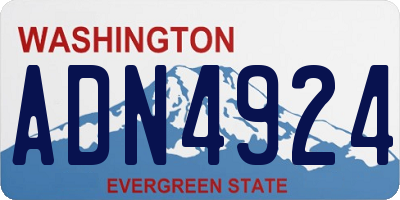 WA license plate ADN4924