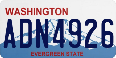 WA license plate ADN4926