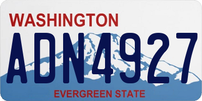 WA license plate ADN4927