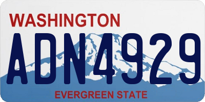 WA license plate ADN4929