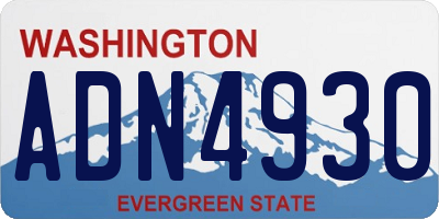 WA license plate ADN4930