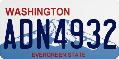 WA license plate ADN4932