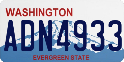 WA license plate ADN4933