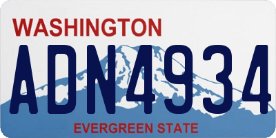 WA license plate ADN4934