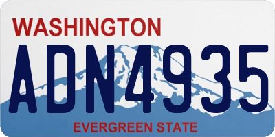 WA license plate ADN4935