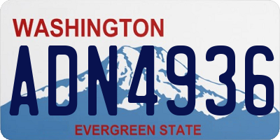 WA license plate ADN4936