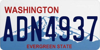 WA license plate ADN4937