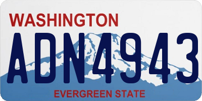 WA license plate ADN4943