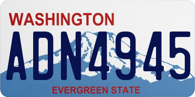 WA license plate ADN4945