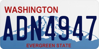 WA license plate ADN4947