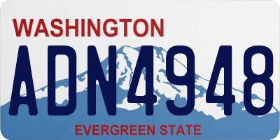WA license plate ADN4948