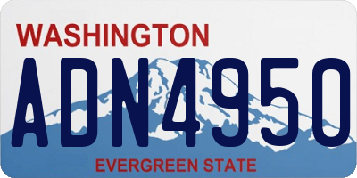 WA license plate ADN4950