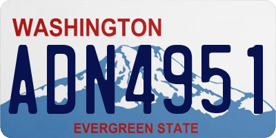 WA license plate ADN4951