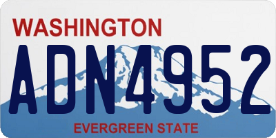 WA license plate ADN4952