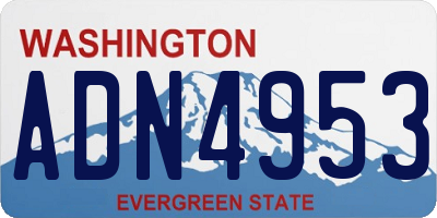 WA license plate ADN4953