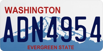 WA license plate ADN4954