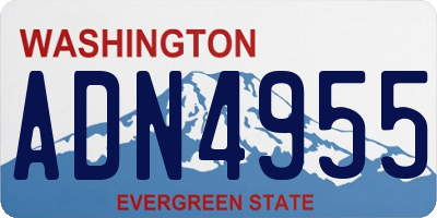 WA license plate ADN4955