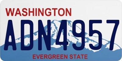 WA license plate ADN4957