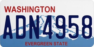 WA license plate ADN4958