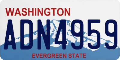WA license plate ADN4959