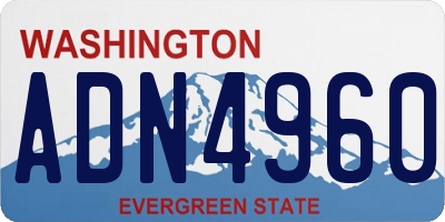 WA license plate ADN4960