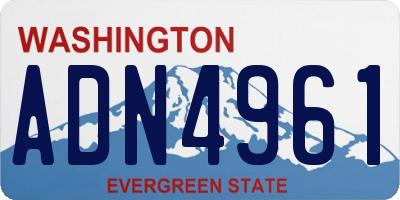 WA license plate ADN4961