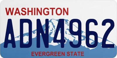 WA license plate ADN4962