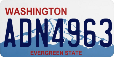 WA license plate ADN4963