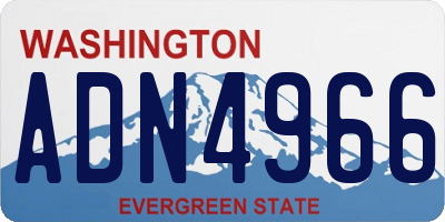 WA license plate ADN4966