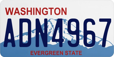 WA license plate ADN4967